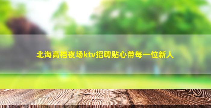 北海高档夜场ktv招聘贴心带每一位新人